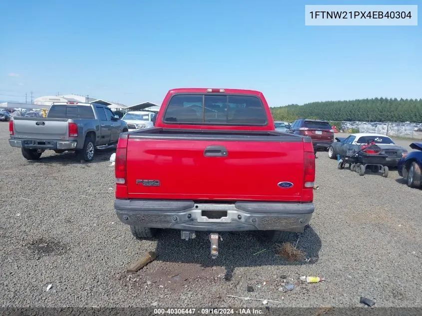 2004 Ford F250 Sd Lariat/Xl/Xlt VIN: 1FTNW21PX4EB40304 Lot: 40306447