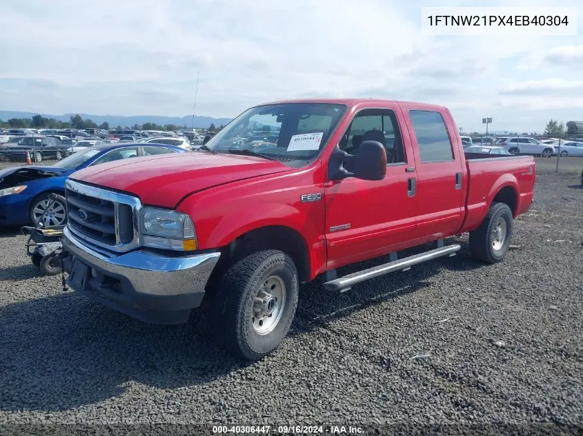 2004 Ford F250 Sd Lariat/Xl/Xlt VIN: 1FTNW21PX4EB40304 Lot: 40306447