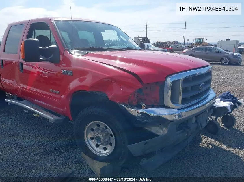 2004 Ford F250 Sd Lariat/Xl/Xlt VIN: 1FTNW21PX4EB40304 Lot: 40306447