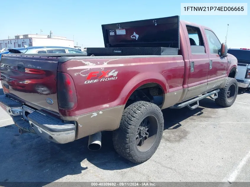 2004 Ford F-250 Lariat/Xl/Xlt VIN: 1FTNW21P74ED06665 Lot: 40309692