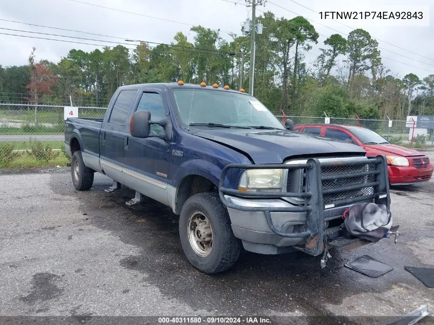 2004 Ford F250 Super Duty VIN: 1FTNW21P74EA92843 Lot: 40311580