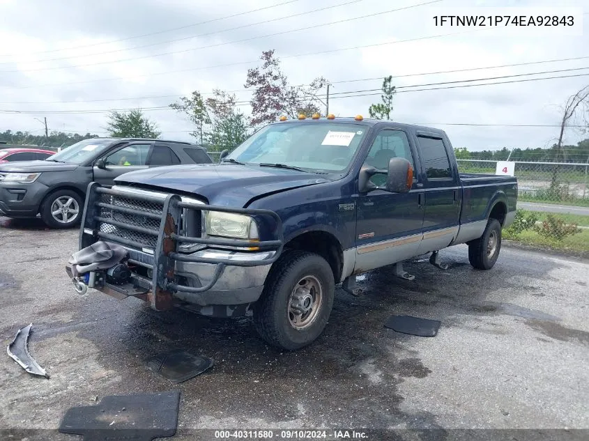 2004 Ford F250 Super Duty VIN: 1FTNW21P74EA92843 Lot: 40311580