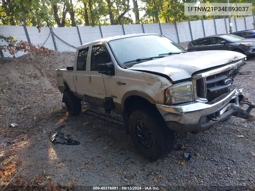 2004 Ford F250 Super Duty VIN: 1FTNW21P34EB93037 Lot: 40319491