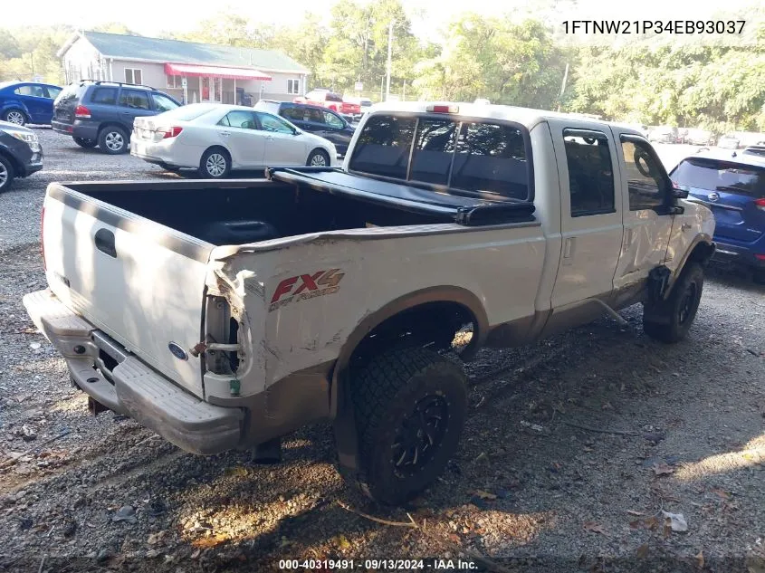 2004 Ford F250 Super Duty VIN: 1FTNW21P34EB93037 Lot: 40319491