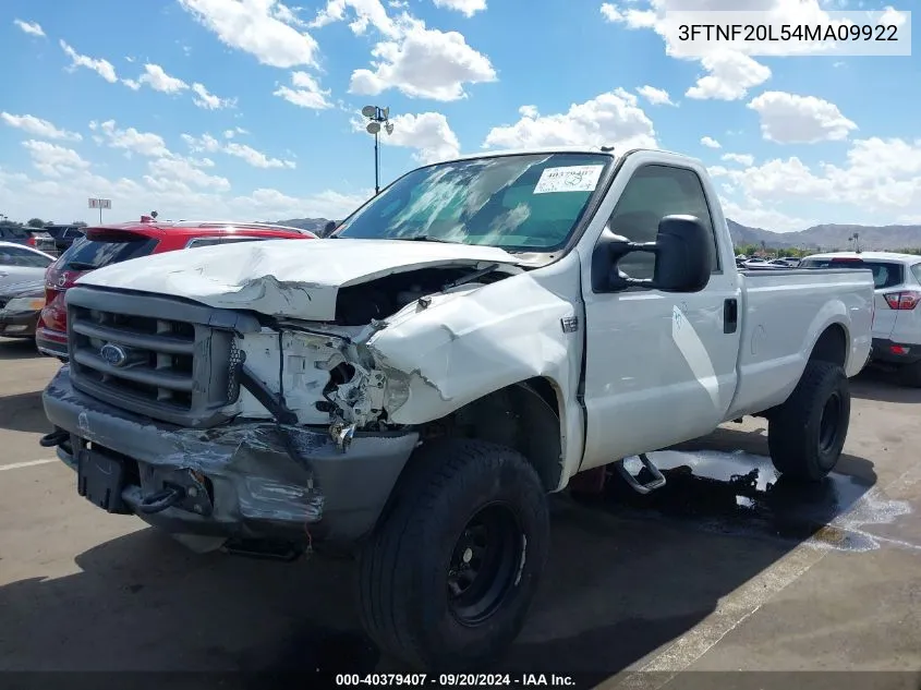 2004 Ford F-250 Xl/Xlt VIN: 3FTNF20L54MA09922 Lot: 40379407