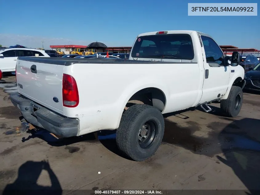 2004 Ford F-250 Xl/Xlt VIN: 3FTNF20L54MA09922 Lot: 40379407