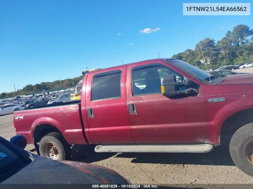 2004 Ford F-250 Lariat/Xl/Xlt VIN: 1FTNW21L54EA66562 Lot: 40551829