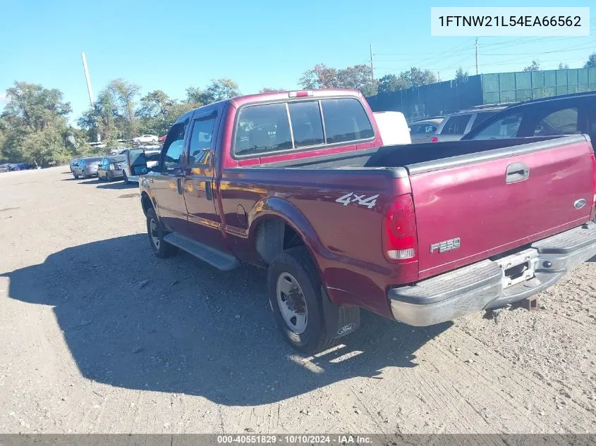 2004 Ford F-250 Lariat/Xl/Xlt VIN: 1FTNW21L54EA66562 Lot: 40551829