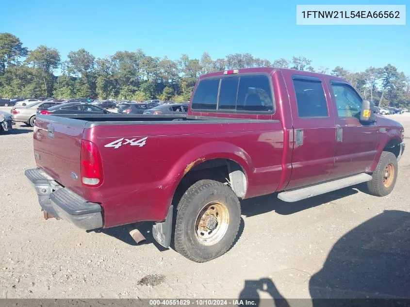 2004 Ford F-250 Lariat/Xl/Xlt VIN: 1FTNW21L54EA66562 Lot: 40551829