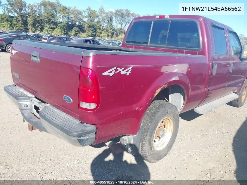 2004 Ford F-250 Lariat/Xl/Xlt VIN: 1FTNW21L54EA66562 Lot: 40551829