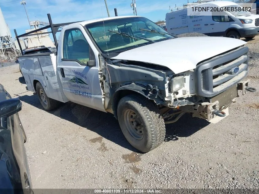 2004 Ford Super Duty F-250 Xl/Xlt VIN: 1FDNF20L04EB58482 Lot: 40801109