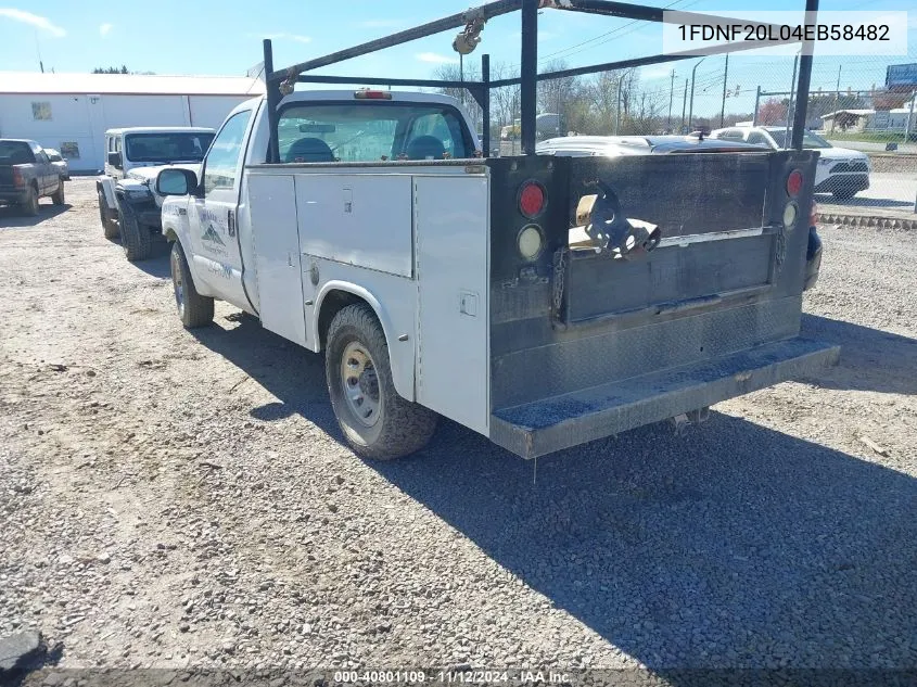 2004 Ford Super Duty F-250 Xl/Xlt VIN: 1FDNF20L04EB58482 Lot: 40801109