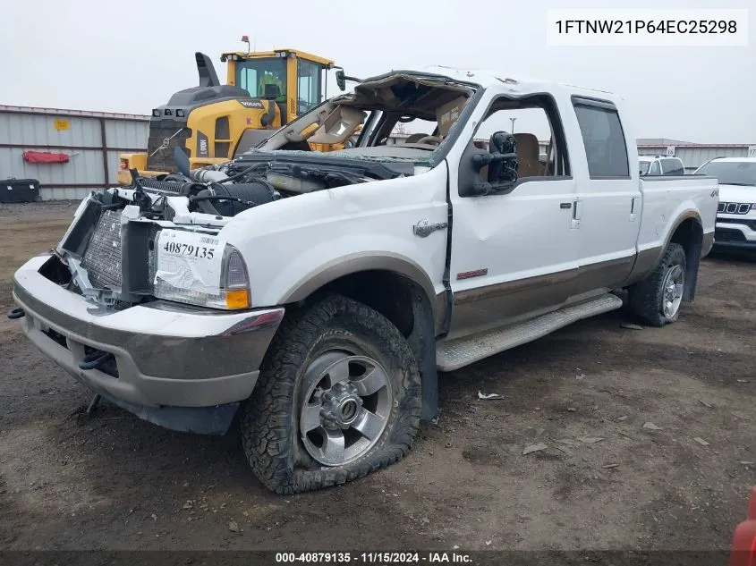 2004 Ford F-250 Lariat/Xl/Xlt VIN: 1FTNW21P64EC25298 Lot: 40879135