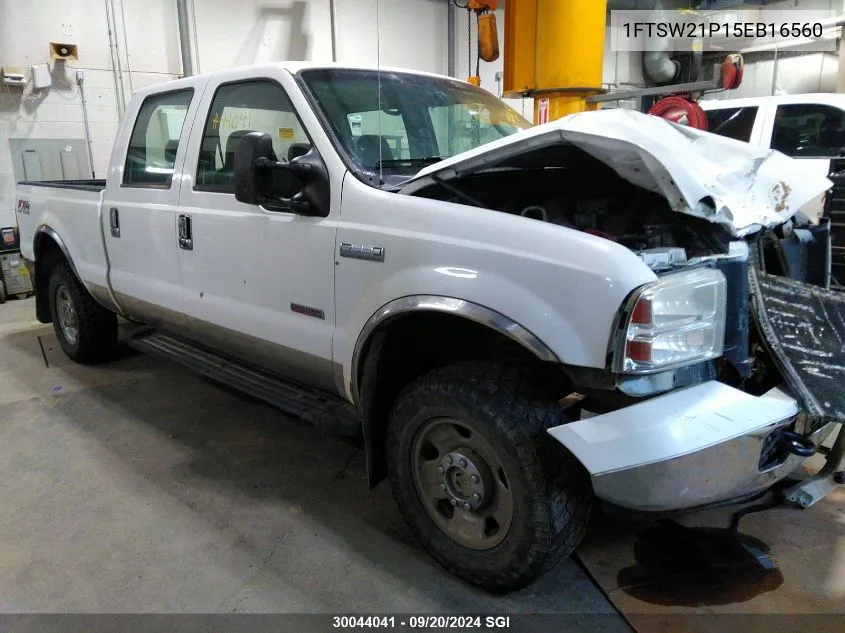 2005 Ford F250 Super Duty VIN: 1FTSW21P15EB16560 Lot: 30044041