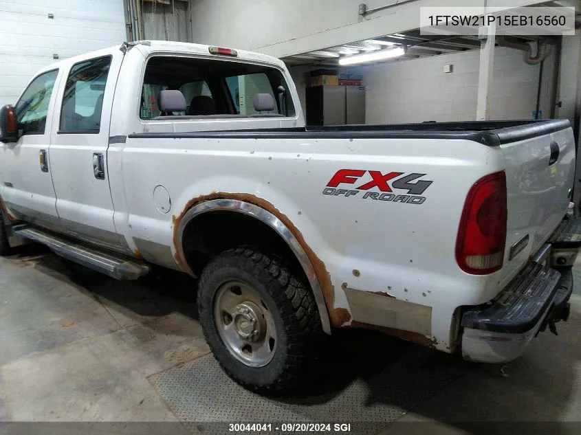 2005 Ford F250 Super Duty VIN: 1FTSW21P15EB16560 Lot: 30044041