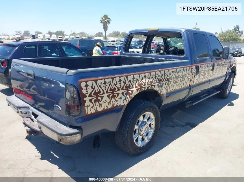 2005 Ford F-250 Lariat/Xl/Xlt VIN: 1FTSW20P85EA21706 Lot: 40009498