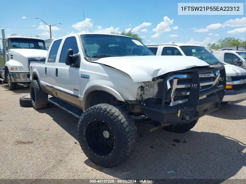 2005 Ford F-250 Lariat/Xl/Xlt VIN: 1FTSW21P55EA22312 Lot: 40137229