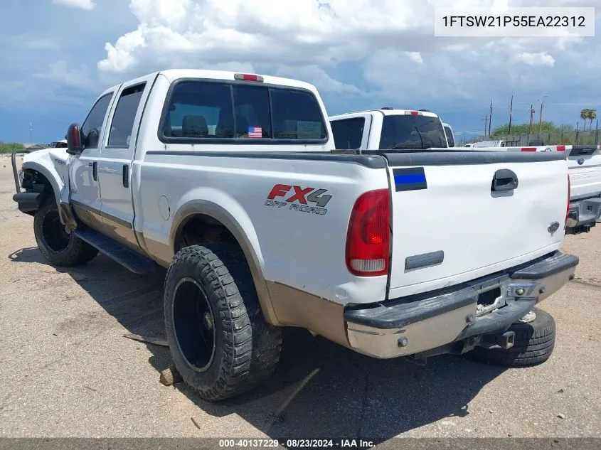 2005 Ford F-250 Lariat/Xl/Xlt VIN: 1FTSW21P55EA22312 Lot: 40137229