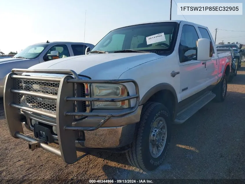 2005 Ford F250 Super Duty VIN: 1FTSW21P85EC32905 Lot: 40344966