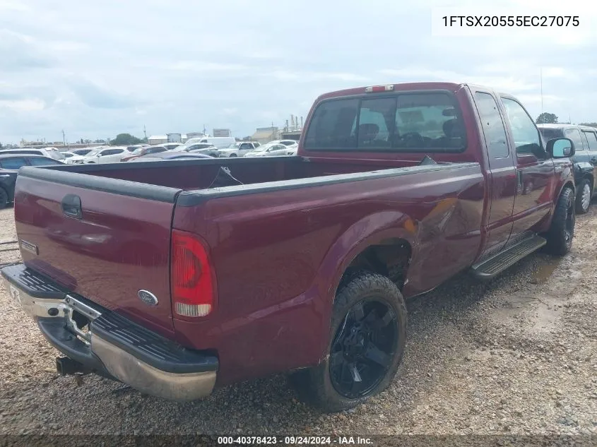 2005 Ford F250 Super Duty VIN: 1FTSX20555EC27075 Lot: 40378423