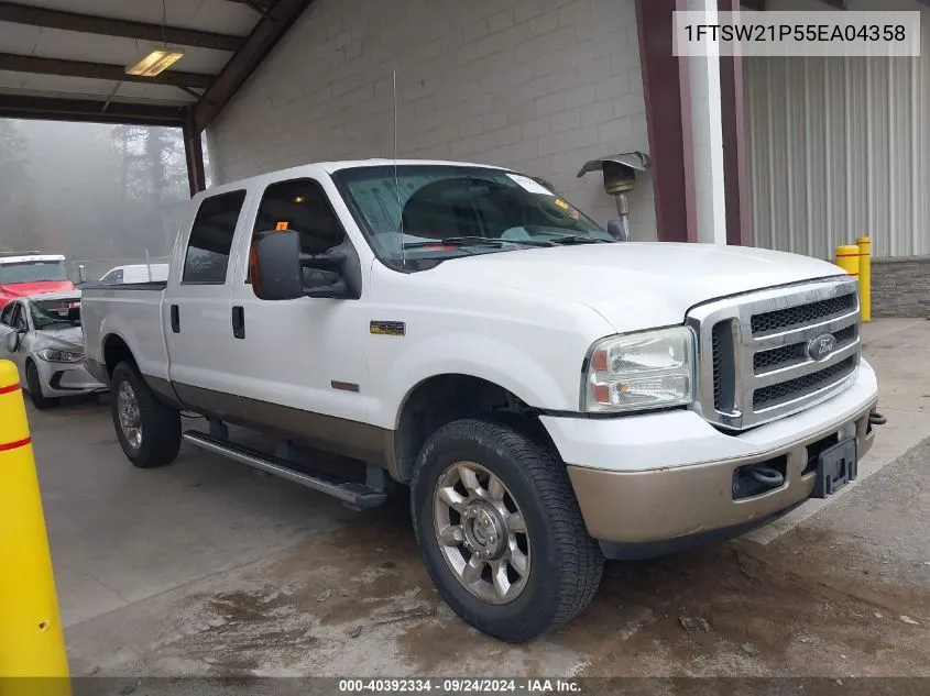 2005 Ford F250 Super Duty VIN: 1FTSW21P55EA04358 Lot: 40392334