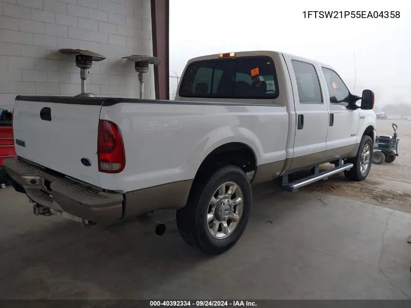 2005 Ford F250 Super Duty VIN: 1FTSW21P55EA04358 Lot: 40392334