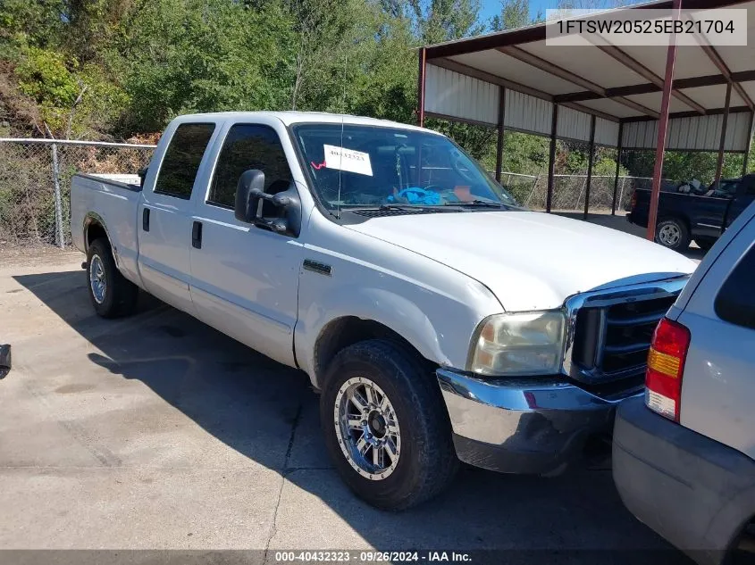 2005 Ford F-250 Lariat/Xl/Xlt VIN: 1FTSW20525EB21704 Lot: 40432323