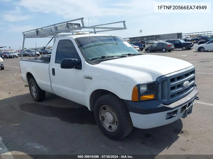 2006 Ford F-250 Xl/Xlt VIN: 1FTNF20566EA74949 Lot: 39910399