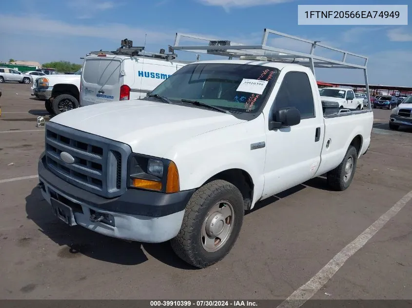 2006 Ford F-250 Xl/Xlt VIN: 1FTNF20566EA74949 Lot: 39910399