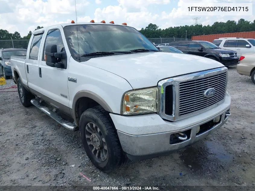 2006 Ford F-250 Lariat/Xl/Xlt VIN: 1FTSW20P76ED41715 Lot: 40047666