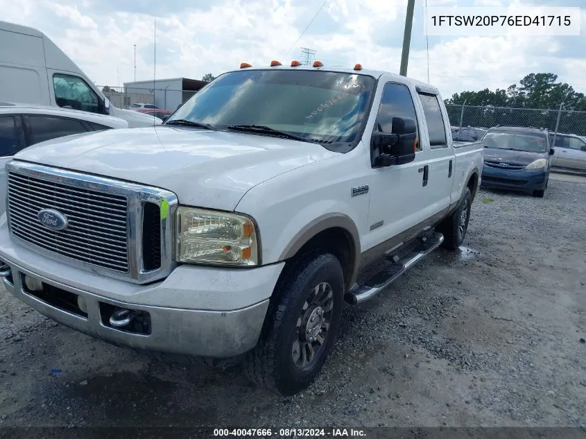 2006 Ford F-250 Lariat/Xl/Xlt VIN: 1FTSW20P76ED41715 Lot: 40047666