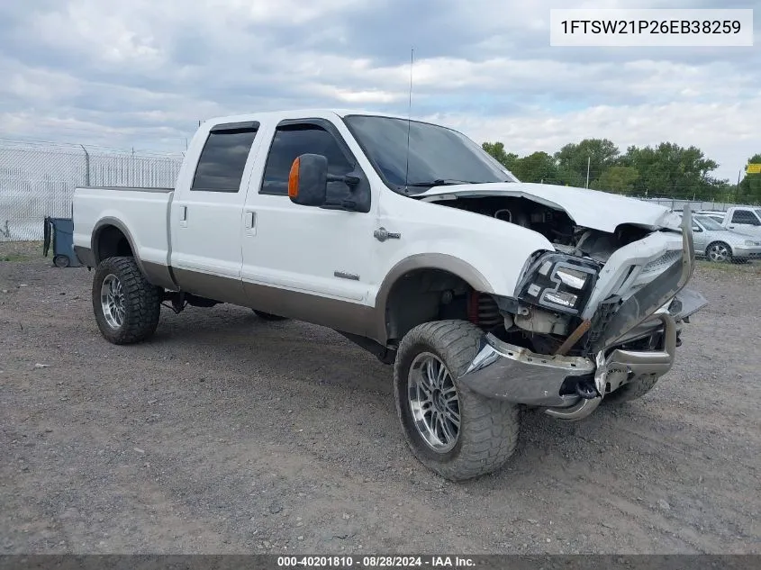 2006 Ford F-250 Lariat/Xl/Xlt VIN: 1FTSW21P26EB38259 Lot: 40201810