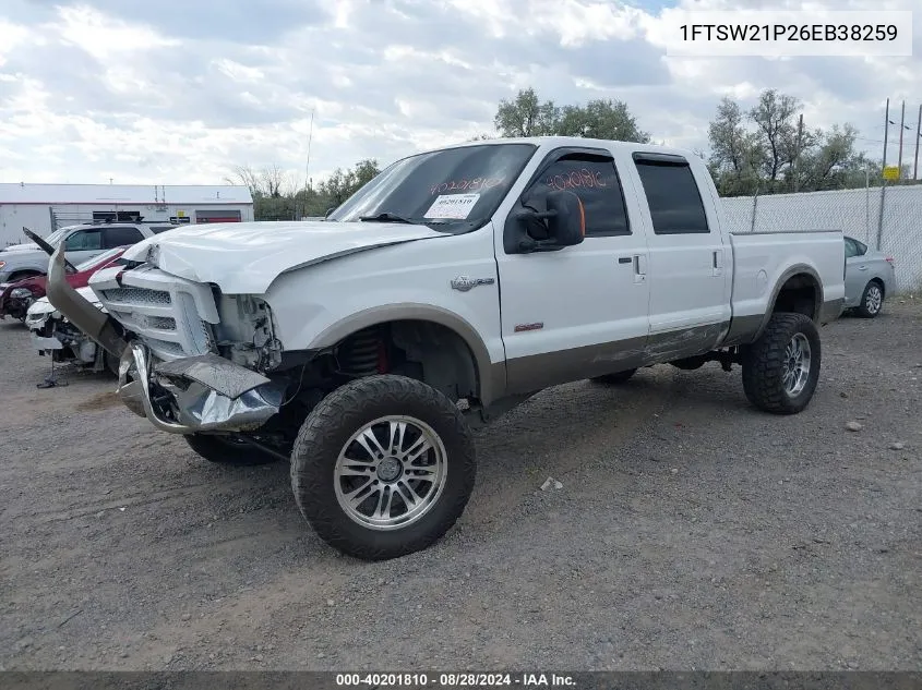 2006 Ford F-250 Lariat/Xl/Xlt VIN: 1FTSW21P26EB38259 Lot: 40201810