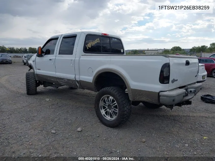 2006 Ford F-250 Lariat/Xl/Xlt VIN: 1FTSW21P26EB38259 Lot: 40201810