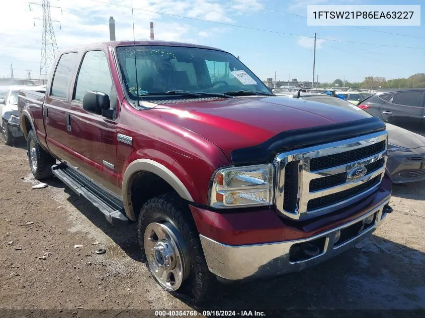 1FTSW21P86EA63227 2006 Ford F-250 Lariat/Xl/Xlt