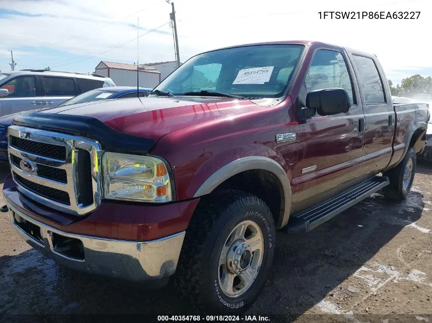 1FTSW21P86EA63227 2006 Ford F-250 Lariat/Xl/Xlt