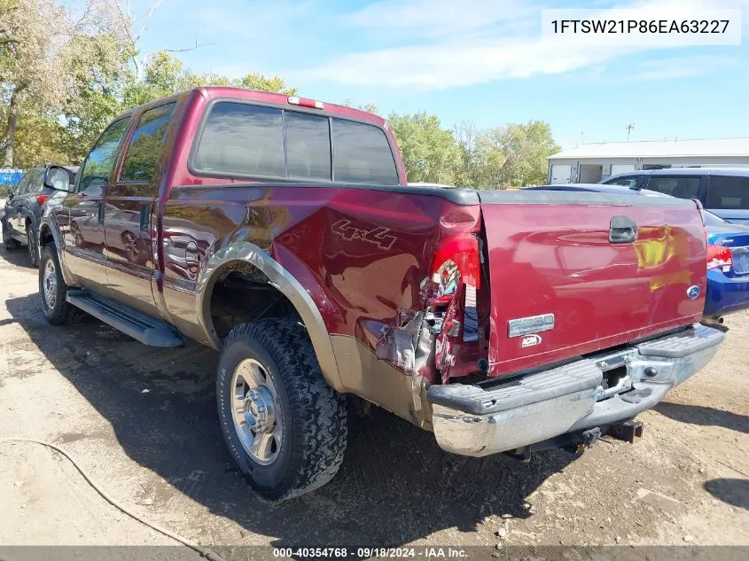 2006 Ford F-250 Lariat/Xl/Xlt VIN: 1FTSW21P86EA63227 Lot: 40354768