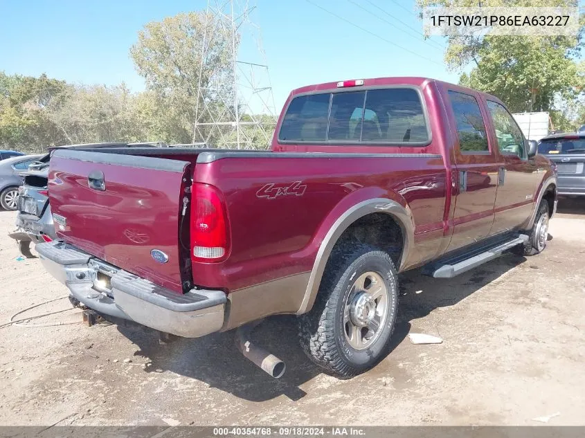 2006 Ford F-250 Lariat/Xl/Xlt VIN: 1FTSW21P86EA63227 Lot: 40354768