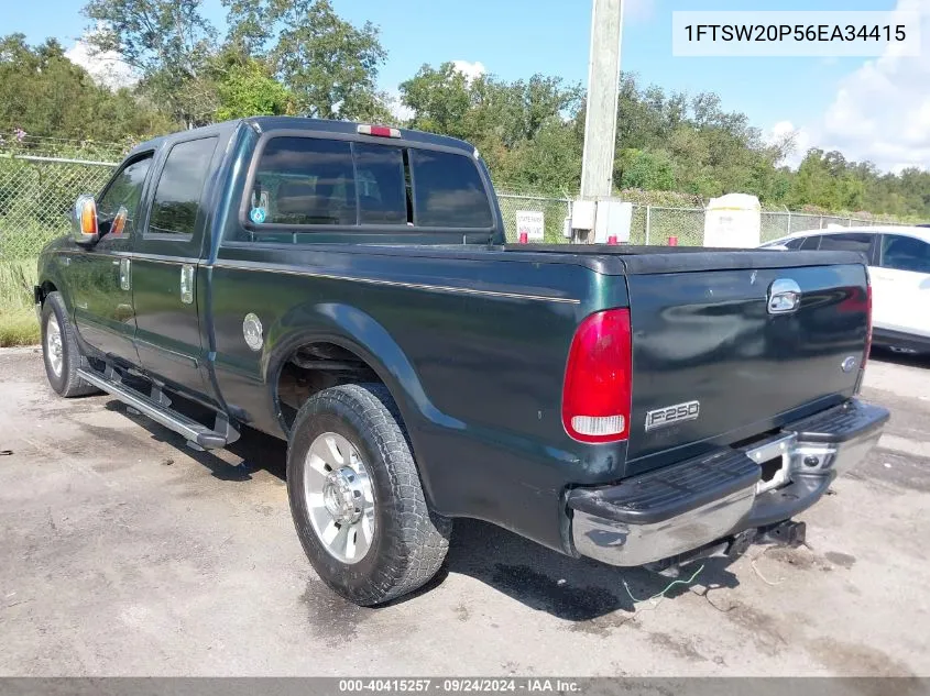 2006 Ford F-250 Lariat/Xl/Xlt VIN: 1FTSW20P56EA34415 Lot: 40415257