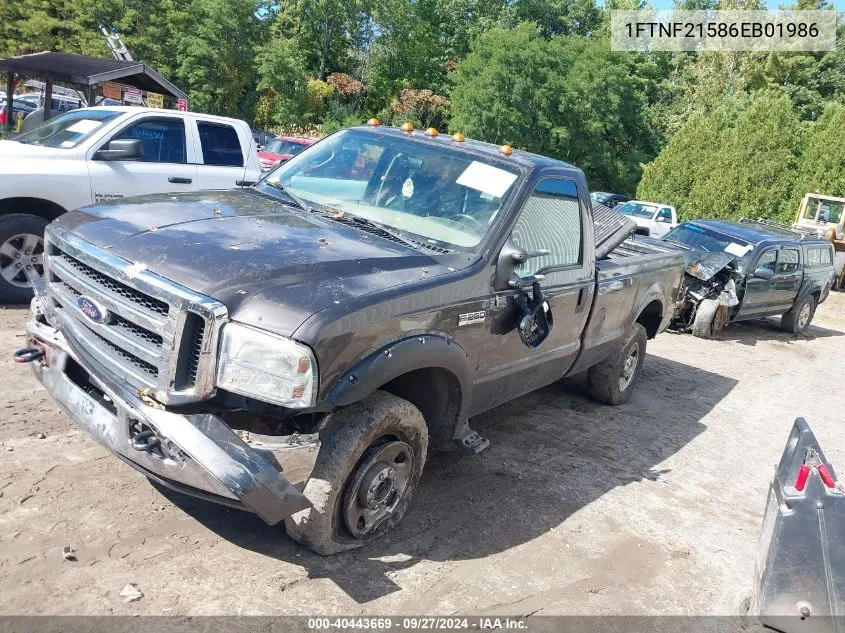 2006 Ford F-250 Xl/Xlt VIN: 1FTNF21586EB01986 Lot: 40443669