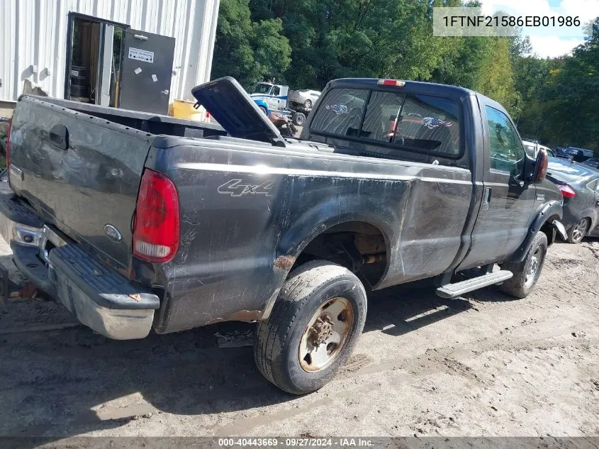 2006 Ford F-250 Xl/Xlt VIN: 1FTNF21586EB01986 Lot: 40443669