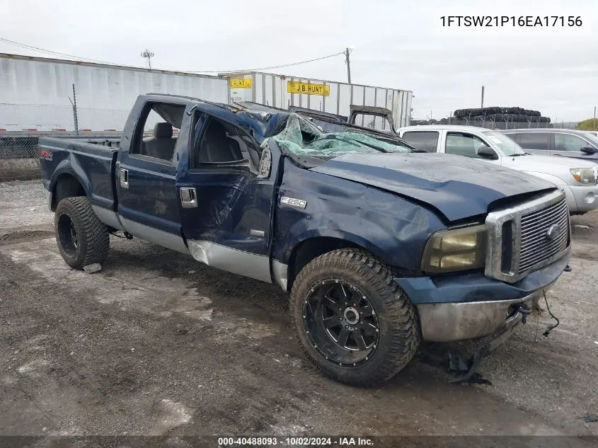 2006 Ford F-250 Lariat/Xl/Xlt VIN: 1FTSW21P16EA17156 Lot: 40488093