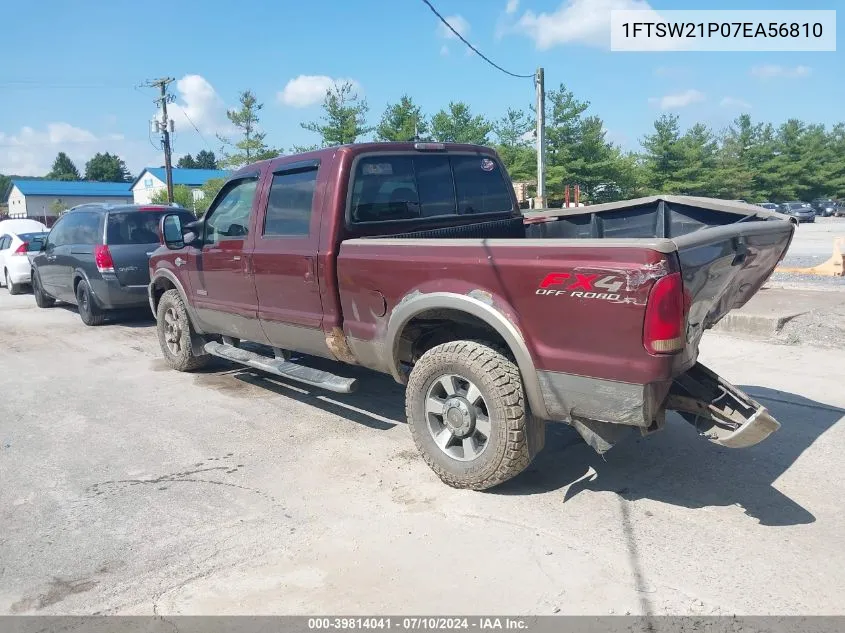 2007 Ford F-250 Lariat/Xl/Xlt VIN: 1FTSW21P07EA56810 Lot: 39814041