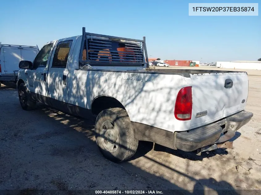 2007 Ford F-250 VIN: 1FTSW20P37EB35874 Lot: 40485874