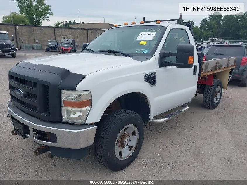 2008 Ford F-250 Xl/Xlt VIN: 1FTNF21598EE58340 Lot: 39756085