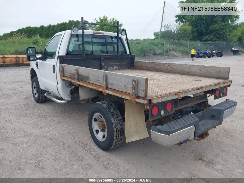 2008 Ford F-250 Xl/Xlt VIN: 1FTNF21598EE58340 Lot: 39756085