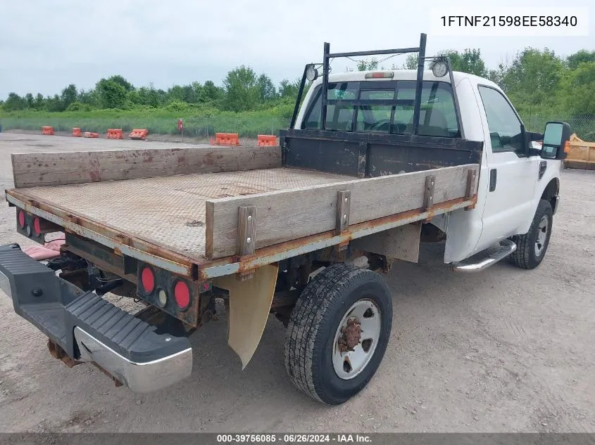 2008 Ford F-250 Xl/Xlt VIN: 1FTNF21598EE58340 Lot: 39756085