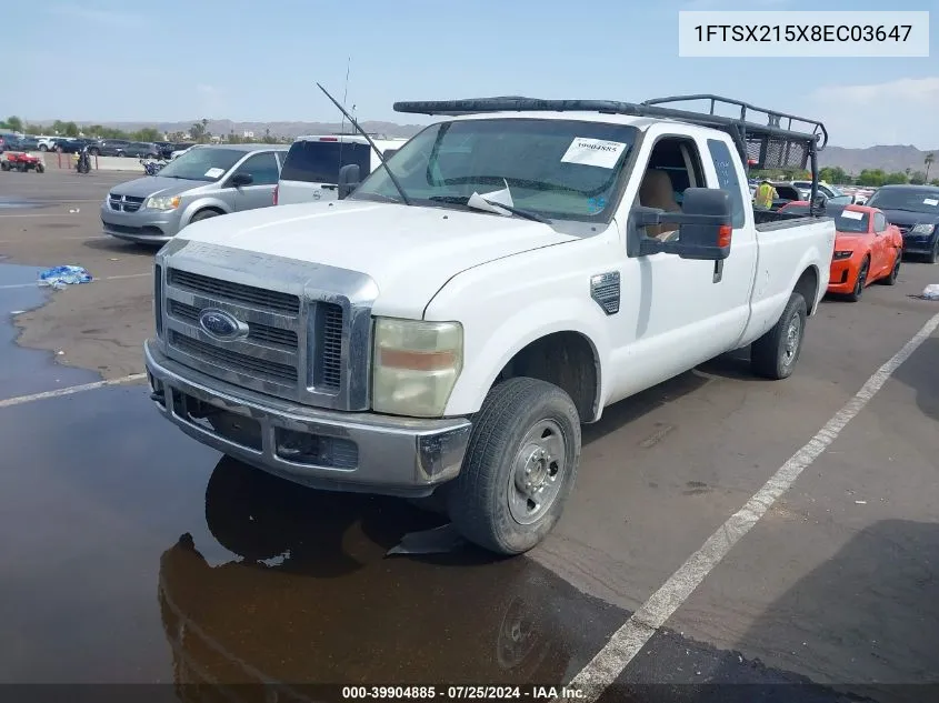 2008 Ford F-250 Fx4/Lariat/Xl/Xlt VIN: 1FTSX215X8EC03647 Lot: 39904885