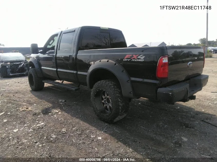 2008 Ford F-250 Fx4/Harley-Davidson/King Ranch/Lariat/Xl/Xlt VIN: 1FTSW21R48EC11748 Lot: 40008756