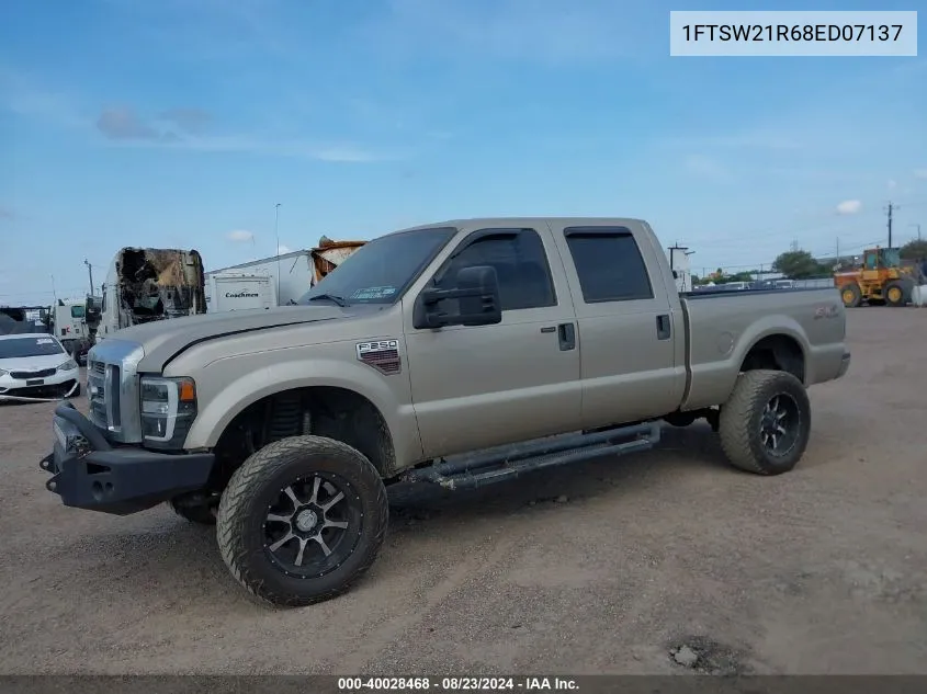 2008 Ford F-250 Fx4/Harley-Davidson/King Ranch/Lariat/Xl/Xlt VIN: 1FTSW21R68ED07137 Lot: 40028468